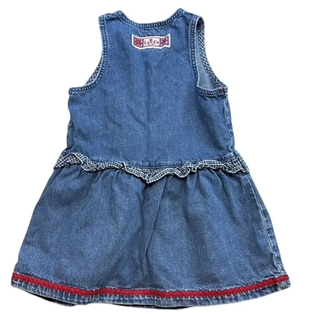 Girl's Vintage Little‎ Levi's Denim Sleeveless Dress Romper 100% Cotton Size 6